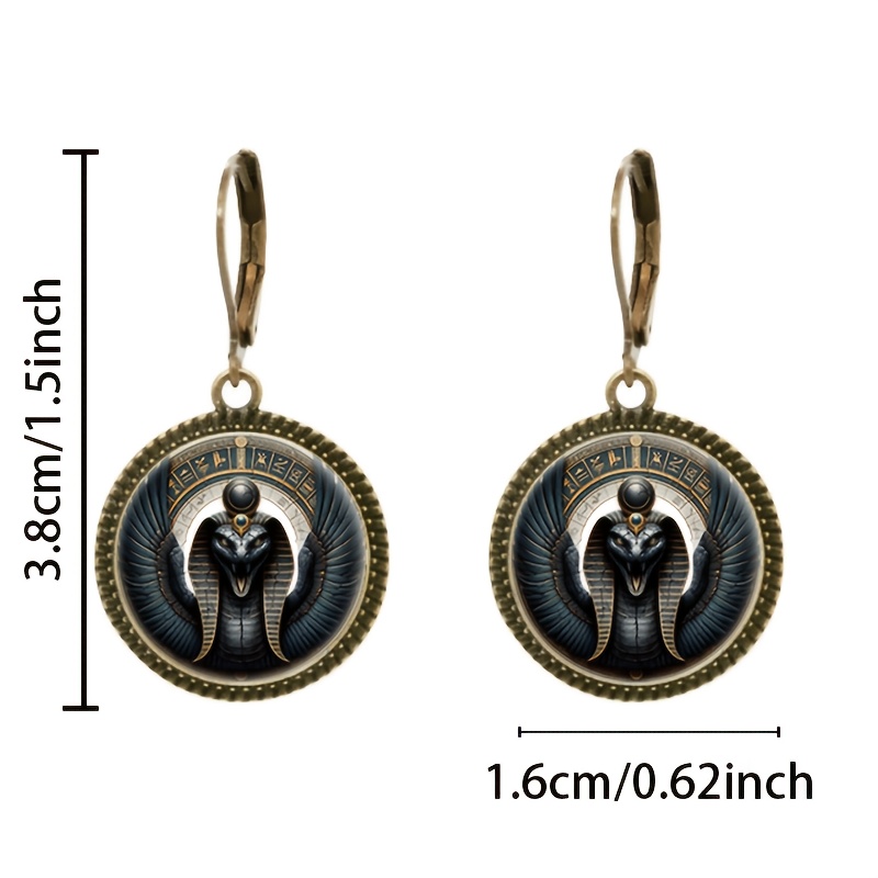 2pc Teal Serpentine Creature Pendant Earrings Set with Ear Hooks